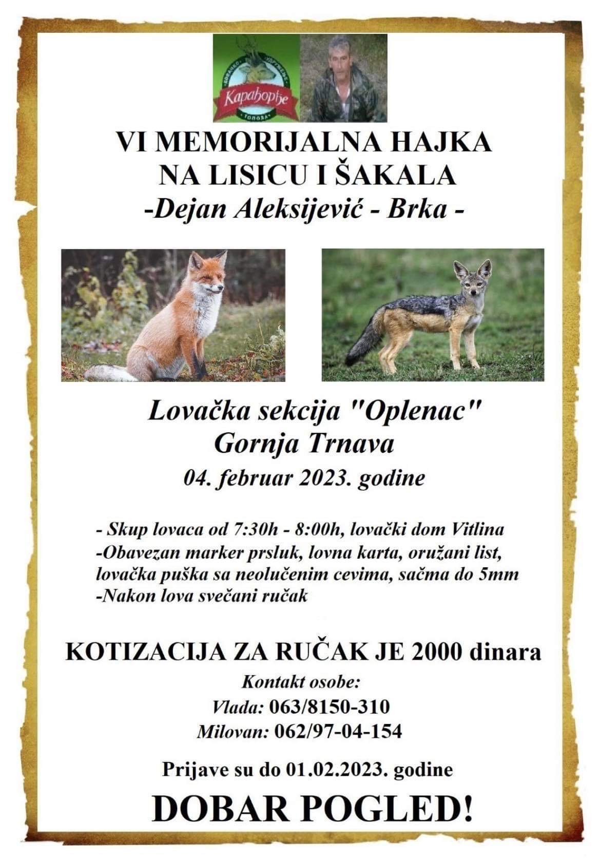 VI memorijalna hajka na lisicu i šakala - Dejan Aleksijević Brka